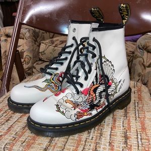 RARE! Dr. Martens Men’s Leather 1460 Tattoo Grez Combat Boot Shoe Size 8